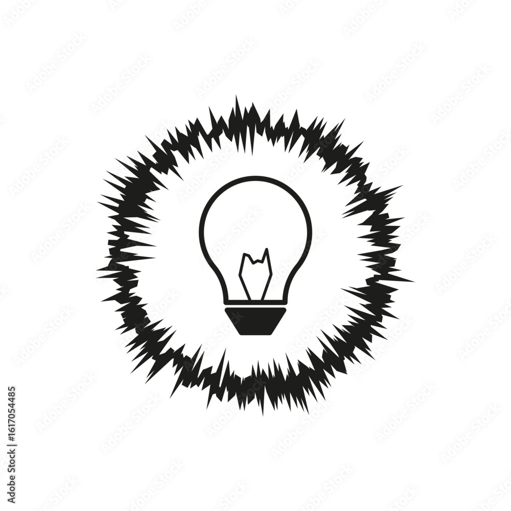 Poster lightbulb idea icon. innovation concept symbol. creative spark vector. energy solution graphic.
