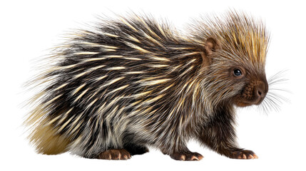 Quill Protector: A captivating shot of a porcupine showcases its formidable quills, a unique adaptation for defense, revealing the remarkable textures and natural colors.