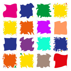 Abstract paint splatters. Colorful artistic blobs. Textured brushstroke Vector. Creative art element.