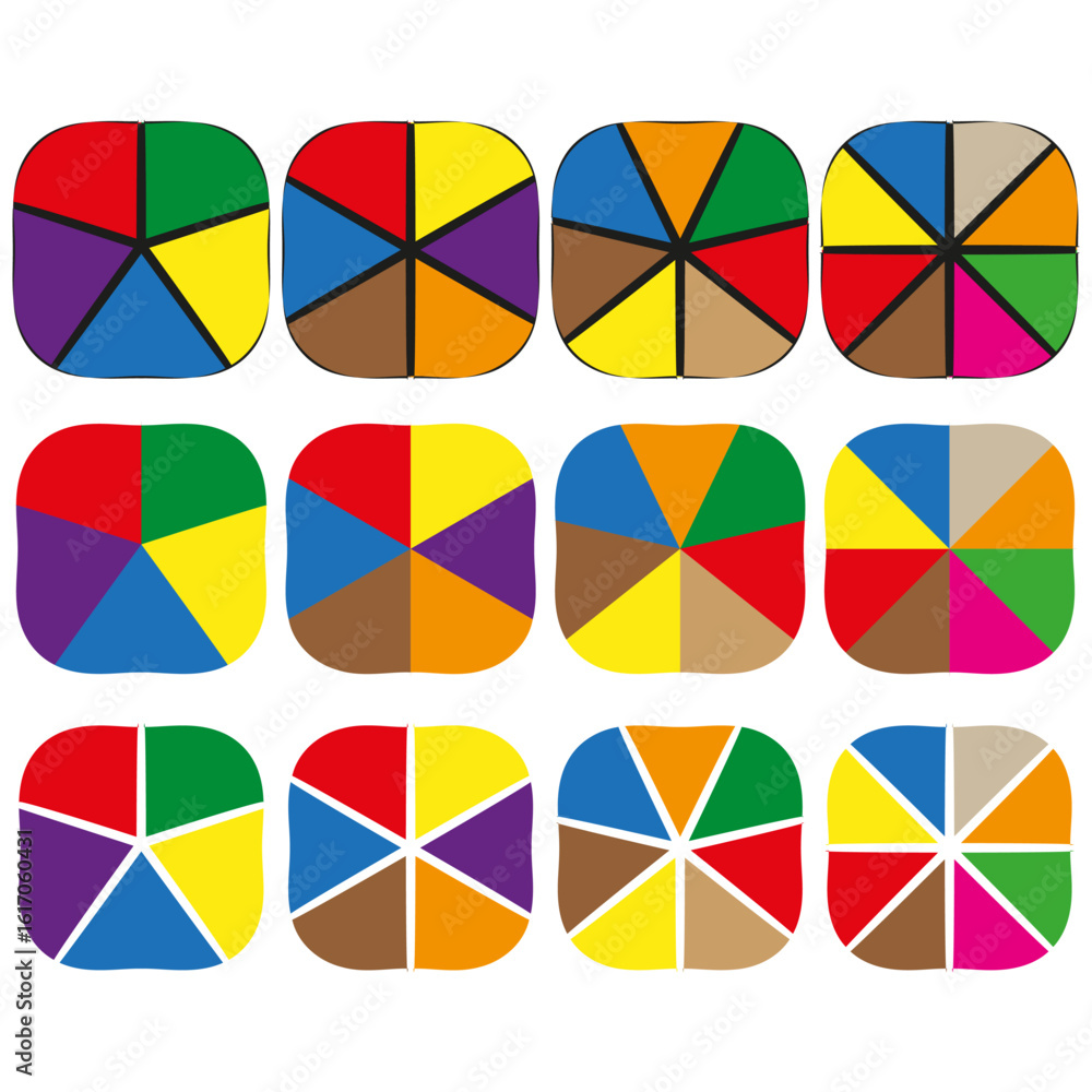 Poster colorful geometric squares. abstract pixel patterns. bright vector elements. vivid mosaic forms.
