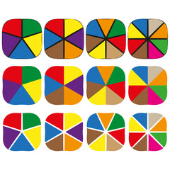 Colorful geometric squares. Abstract pixel patterns. Bright Vector elements. Vivid mosaic forms.