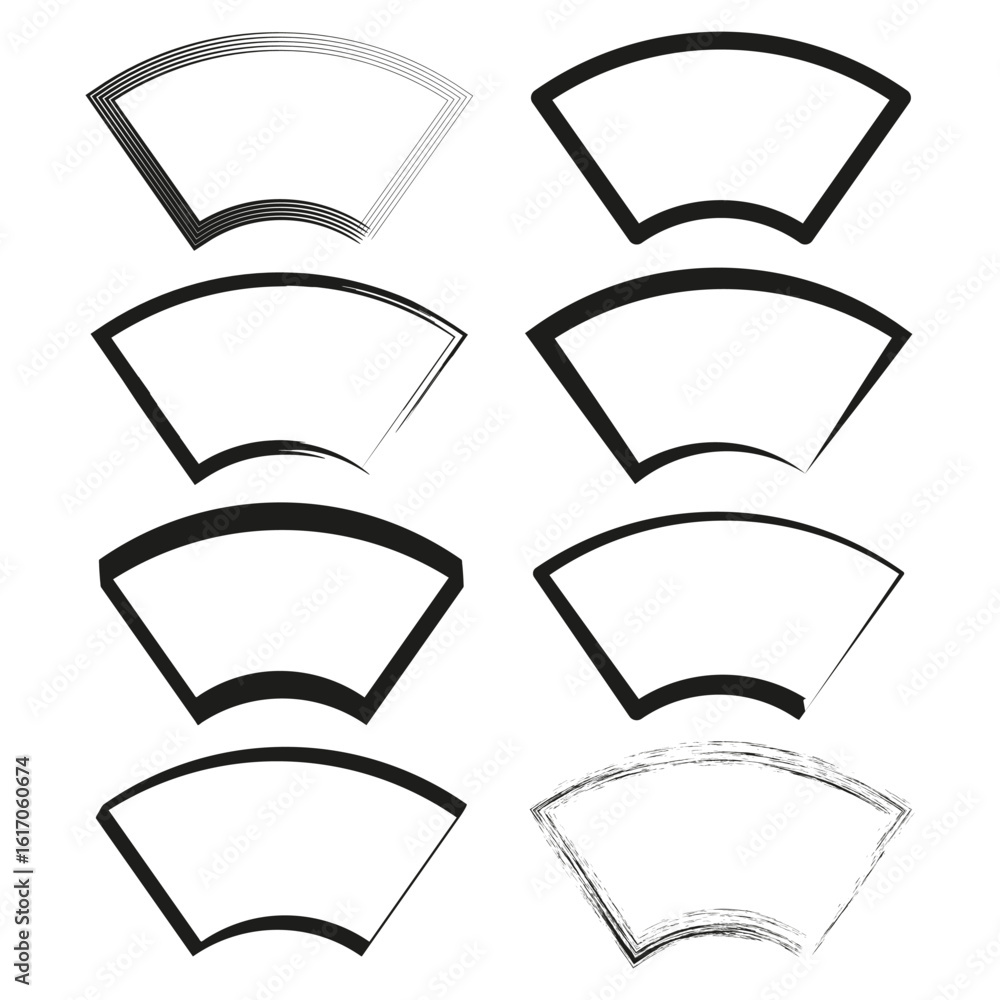 Poster fan shape outline. abstract geometric form. decorative vector element. artistic brush stroke.