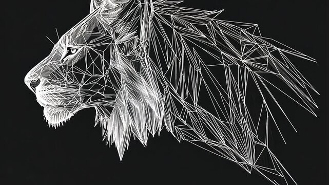 Abstract lion graphic