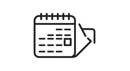 Office calendar outline icon for business schedule and planning. Vector symbol for agenda, appointment, date, and event reminders.