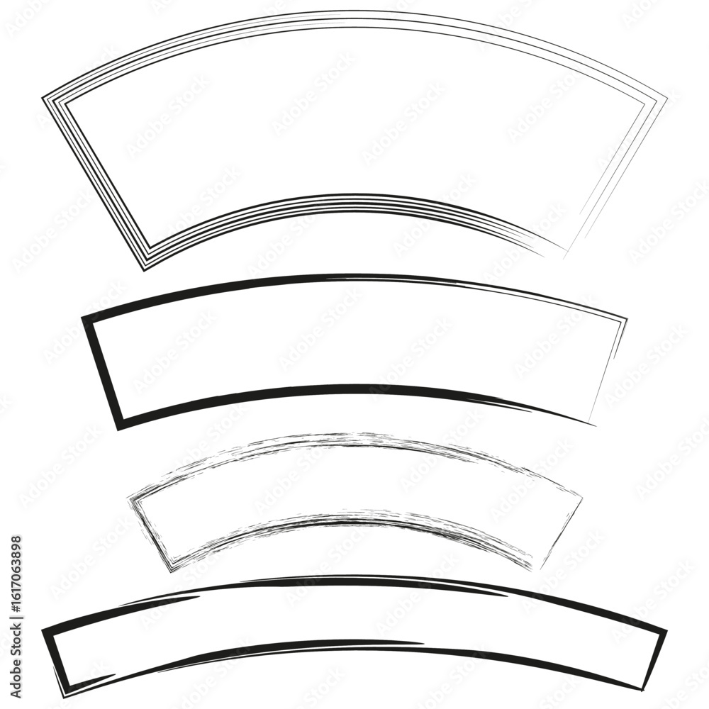 Poster curved frame design. wavy border element. artistic line vector. abstract graphic shape.