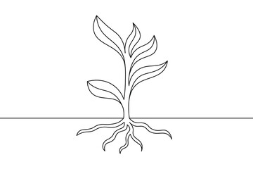 Minimalist One Line Plant Drawing   Elegant Botanical Art for Nature-Inspired Design. vector