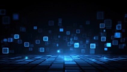 Abstract digital backdrop with glowing squares
