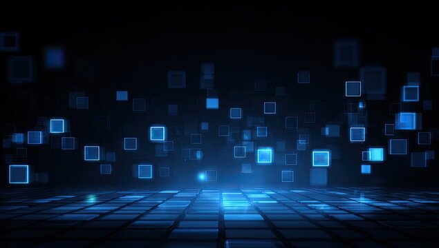 Abstract digital backdrop with glowing squares