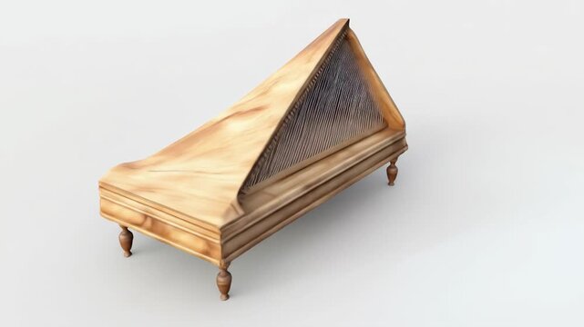 Antique harpsichord detail. Classical keyboard instrument concept.