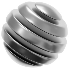 3D Chrome Spiral Lines Icon