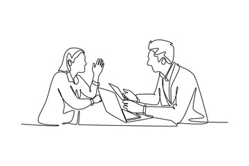 Human Resource Management and Recruitment. Recruitment concept. Single line draw design. Vector graphic illustration