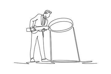 Human Resource Management and Recruitment. Recruitment concept. Single line draw design. Vector graphic illustration
