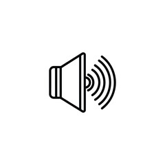 Speaker volume icon with sound waves isolated on a white background
