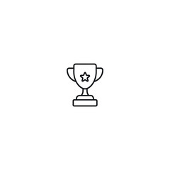Simple outline trophy with a star award isolated on a white background