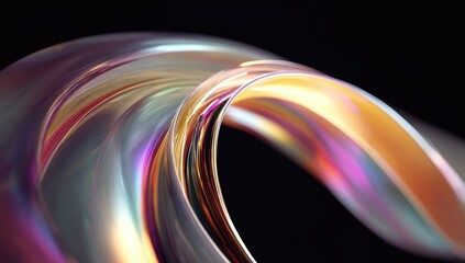 Abstract swirling iridescent forms