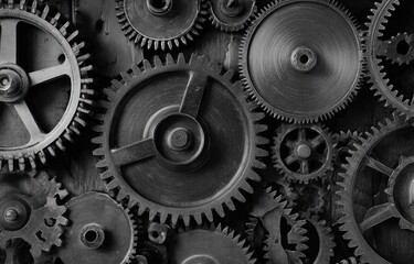 Close-up of intricate gears