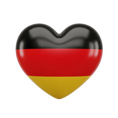 Glossy Heart Shape Painted with the German Flag Colors: Black, Red, and Gold
