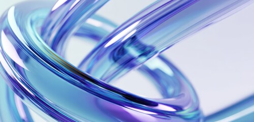 Abstract swirling translucent blue forms