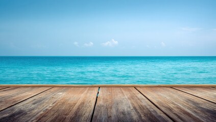 Fototapeta premium Wooden pier overlooking a tranquil ocean