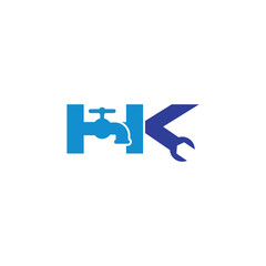 Letter H and K Plumber Logo Vector 001