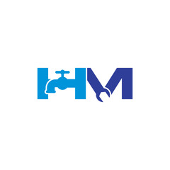 Letter H and M Plumber Logo Vector 001