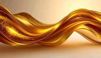 Golden swirl flowing abstract light trail.