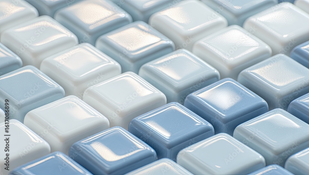 Poster Abstract pattern of smooth cubes