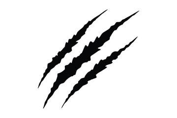 Dinosaur claw scratches silhouette vector, Claw mark icon vector © Silhouette Lab