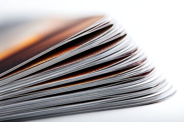 CloseUp of Book Pages, Abstract View on a White Background
