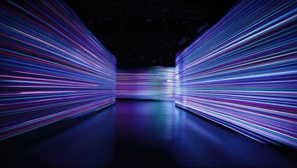 Abstract tunnel of vibrant light streaks (1)