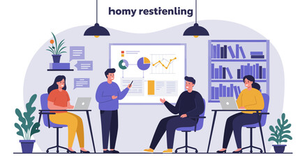 Fototapeta premium Team of Professionals Collaborating in Modern Office Setting.