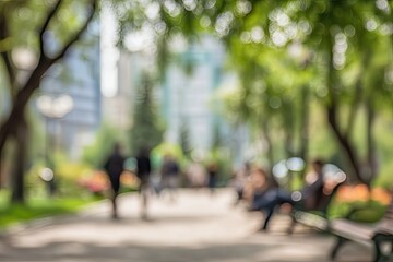 Blurred city park scene
