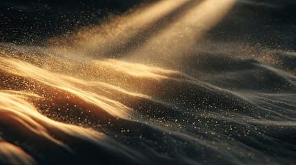 Golden desert sunlight on sand