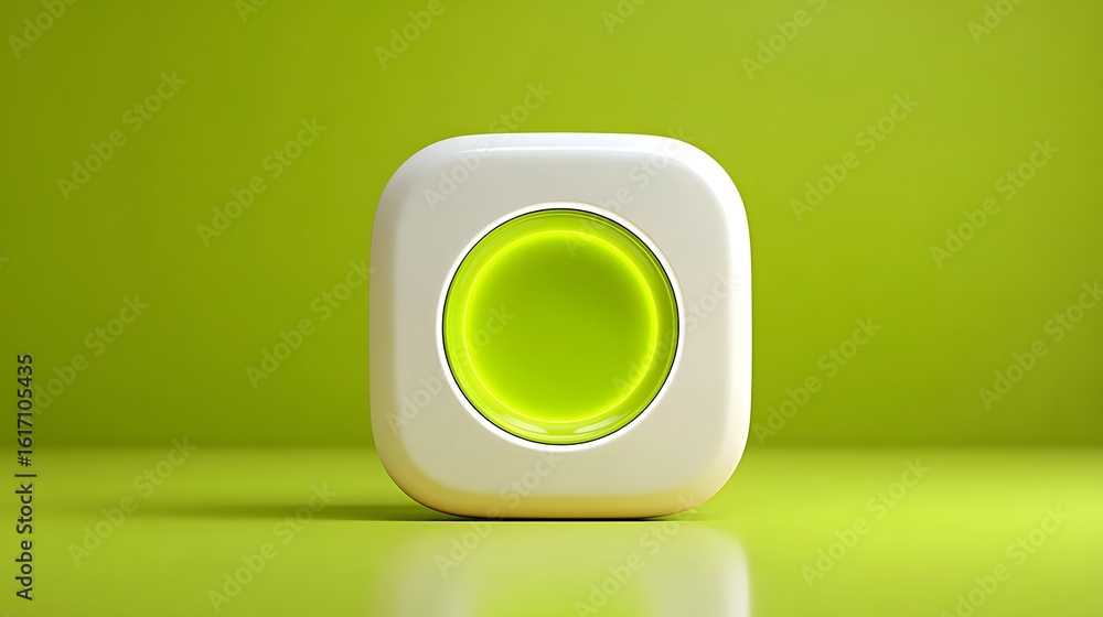 Aufkleber white square object with a lime-green circle.