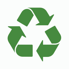 Obraz premium Green recycling symbol circular arrows vector