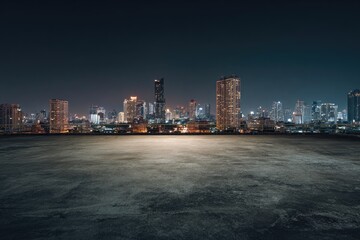 Obraz premium Cityscape rooftop at night