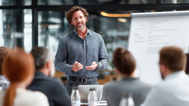 Corporate training session boosting employee skills, talent development, and continuous learning in professional growth strategy for business teams