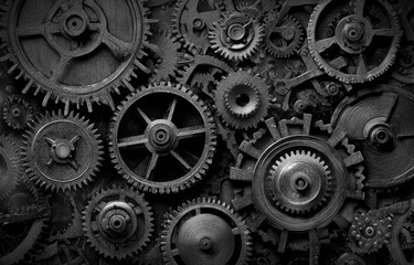 Close-up of intricate gears