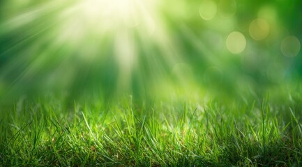 Lush green grass bathed in sunlight (3)