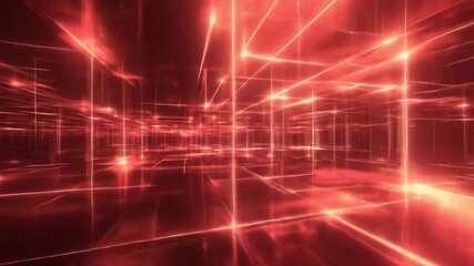 Luminous red grid extends afar