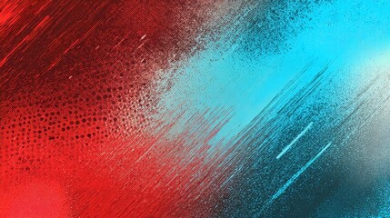 an abstract, pixelated background composed of bright reds, blues, and greens against a dark grey backdrop
