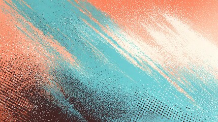an abstract, pixelated design with horizontal streaks in a gradient of colors ranging from pink to blue, creating a sense of movement