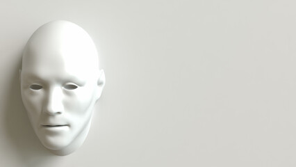 The White face for Abstract Background concept 3d Rendering.