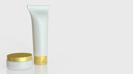 The Mock up package on white background  for Beauty or Advertising concept 3d Rendering.
