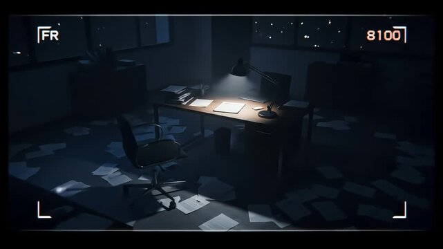 Interrogation Room Scene with Spotlight