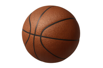 Fototapeta premium Basketball rendered with transparent backdrop, displaying realistic surface texture and professional-grade design for graphic sports projects