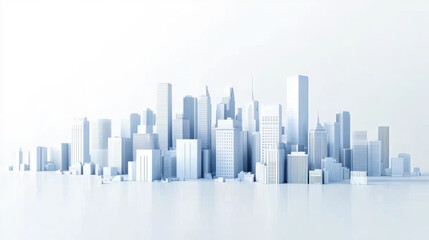 Fototapeta premium white city scape with skyscraper