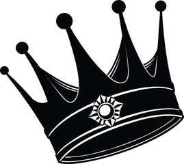 black crown vector art illustration