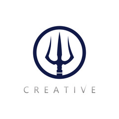 Elegant Monoline Trident Icon Design for Modern Minimalist Business Logo Symbol