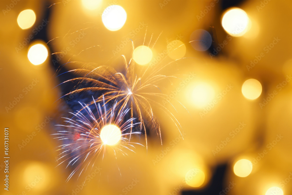 Aufkleber illuminating the night sky a captivating display of fireworks and sparkling lights creating a festiv